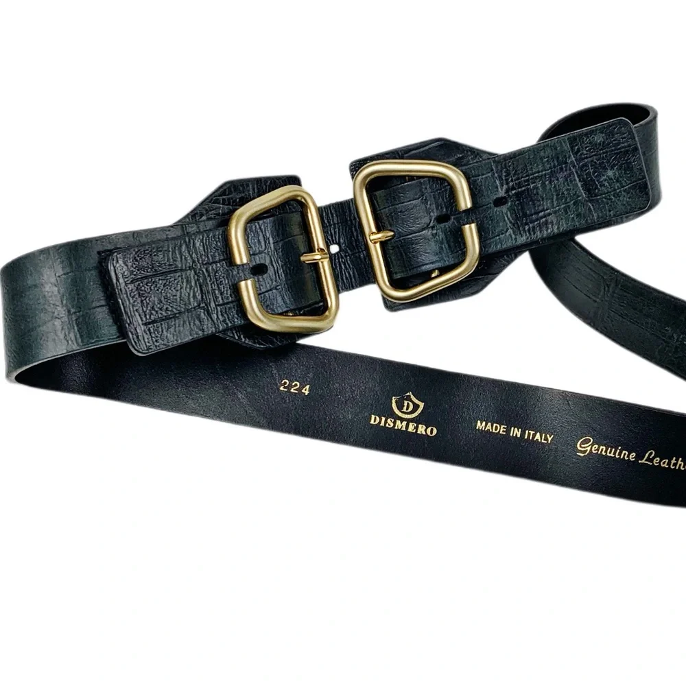 Dismiro Italian Genuine Croc Leather 2” Belt Size Lg 32”- 34”